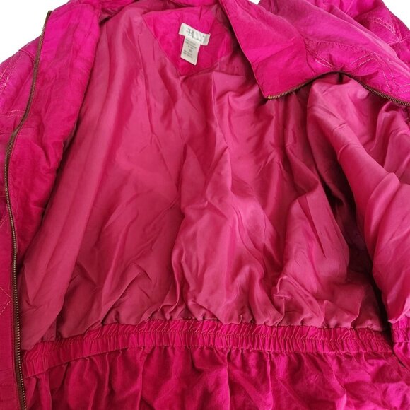 Vintage Bocoo Womens 100% Silk Full Zip Jacket Size M‎ Hot Pink Track Jacket - Picture 5 of 14